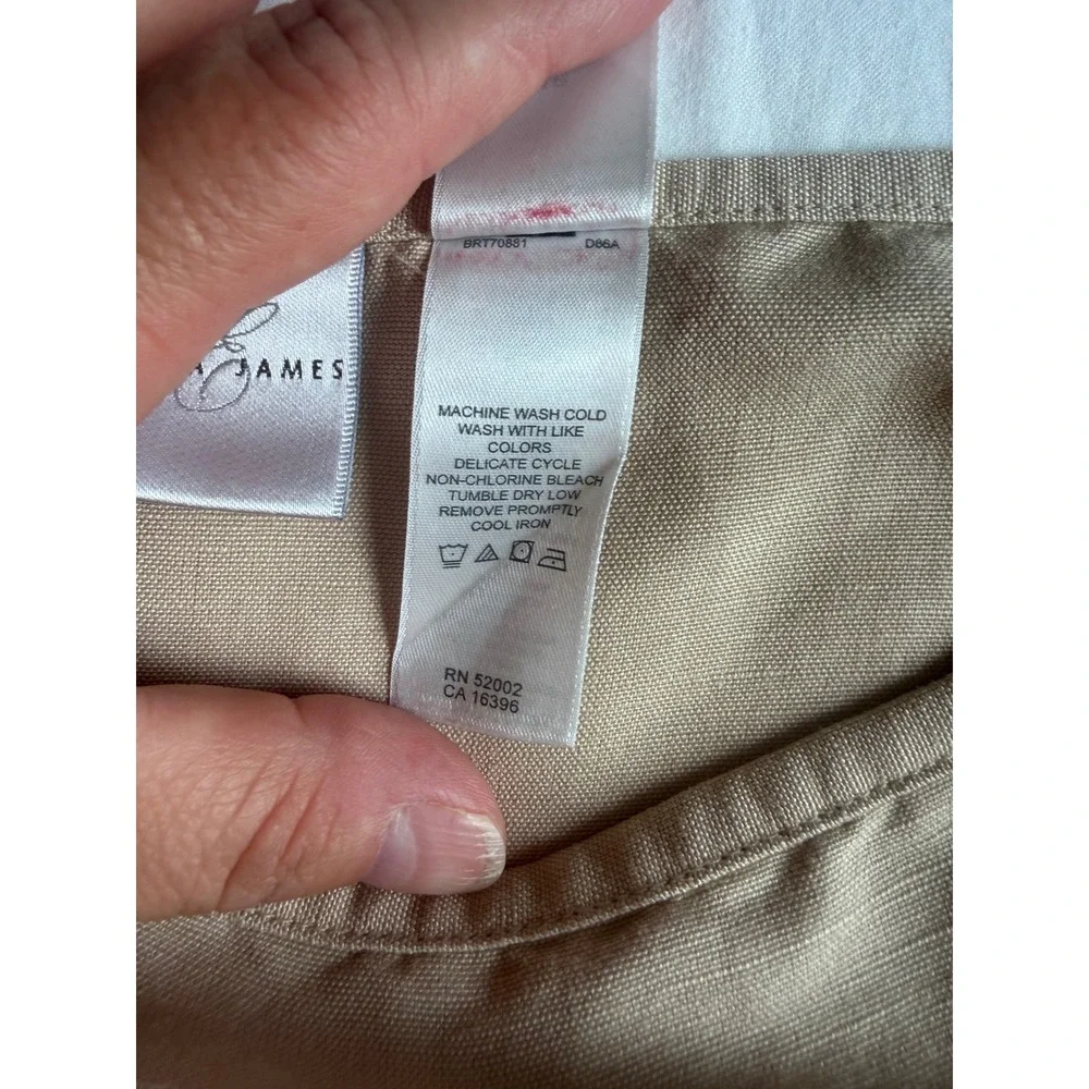 Emma James Tan Linen Blend Pleated Ruffle Hem Midi Skirt Womens 16 Khaki A-Line